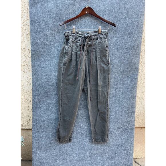 Free People Pants Womens XS High Waisted Paperbag Button Fly Casual - Picture 1 of 10
